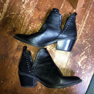 Black Western Style Cut-Out Booties
